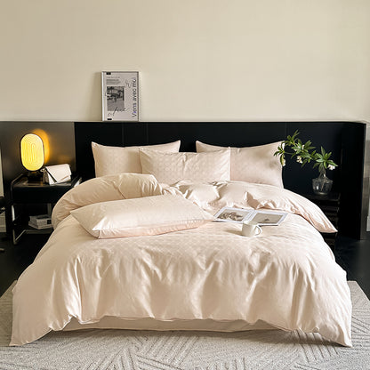 Off-white cotton duvet cover set, cotton sateen bedding set