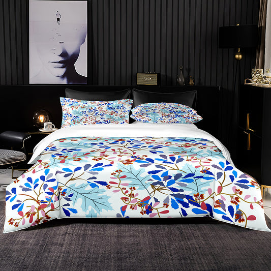 Colorful leaf pattern duvet cover with pillowcases