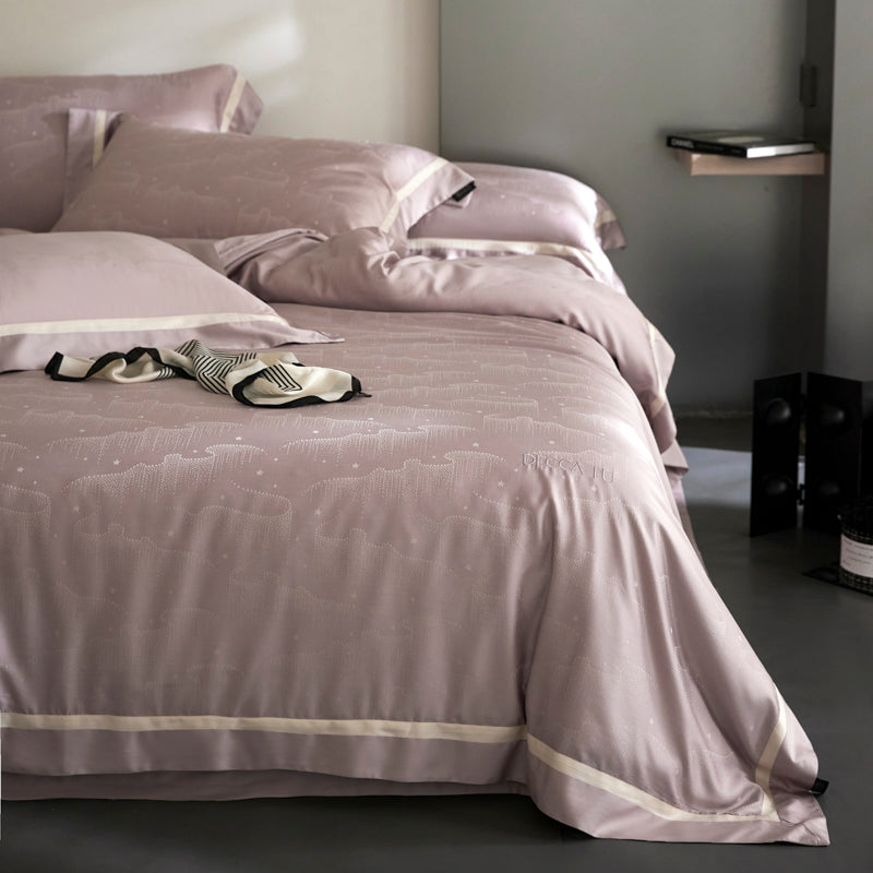 Light luxury tencel cotton quilt cover bedding set, comfortable and soft sheets and pillowcases