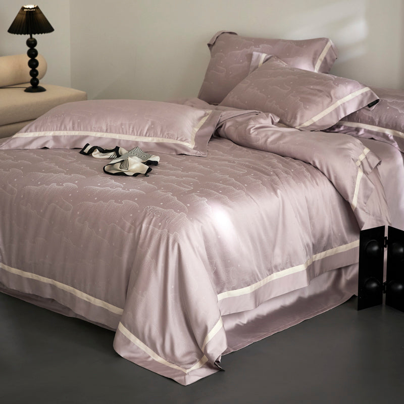 Light luxury tencel cotton quilt cover bedding set, comfortable and soft sheets and pillowcases