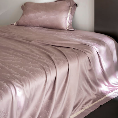 Light luxury tencel cotton quilt cover bedding set, comfortable and soft sheets and pillowcases